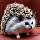 Photorealistic depiction of hedgehog-bodied creature with cat face