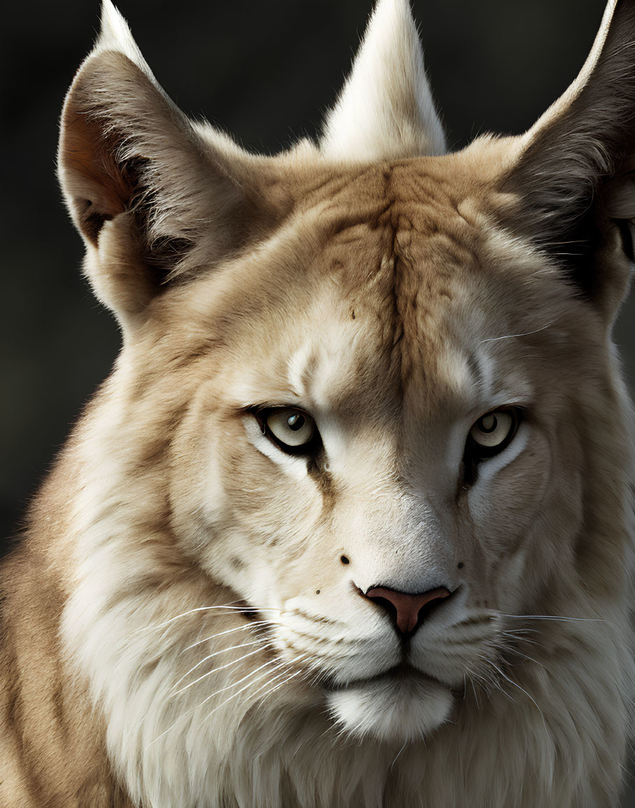 Detailed Close-Up of Lynx with Prominent Ear Tufts