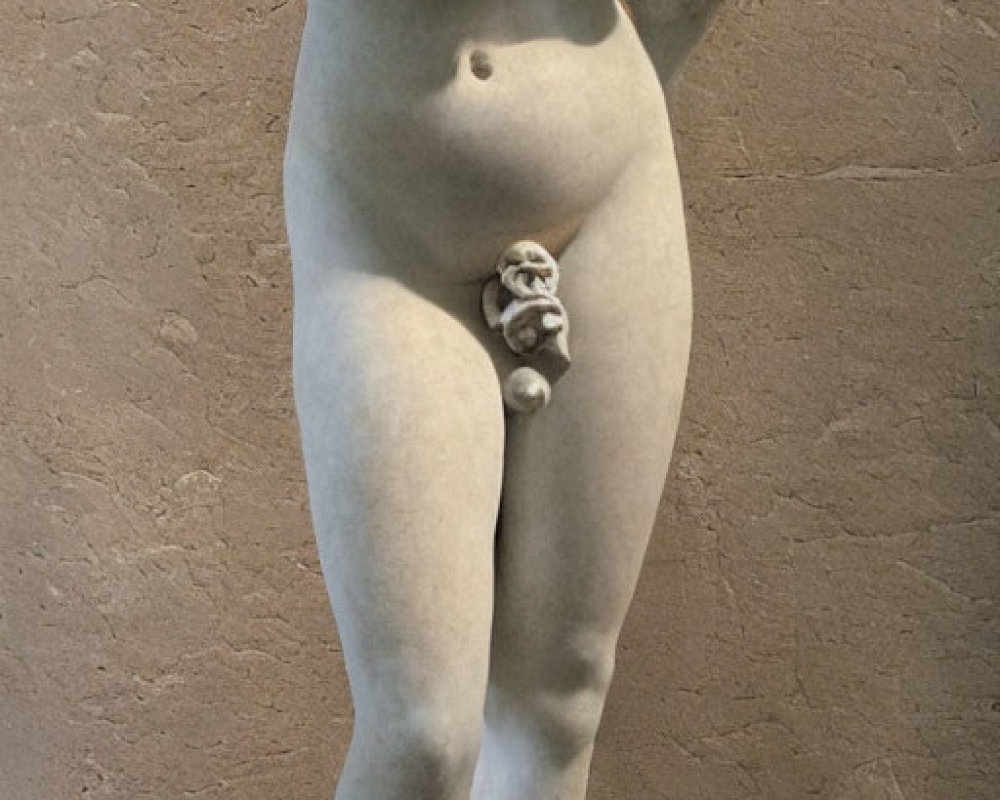 Roman statue of Venus, goddess of love and beauty, nude with flower details