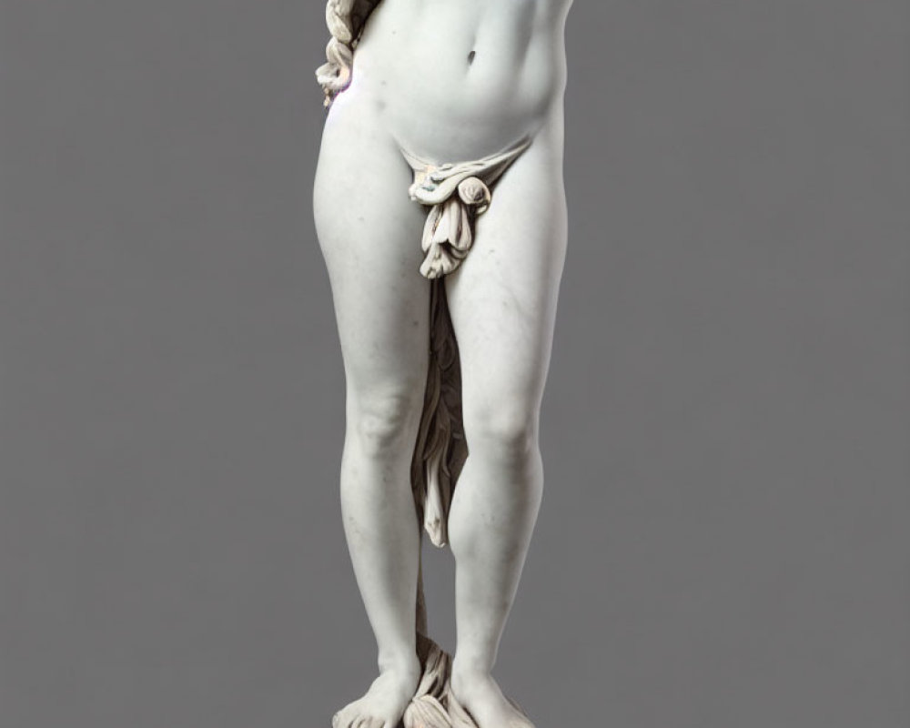 Classical marble sculpture of draped mythological figure