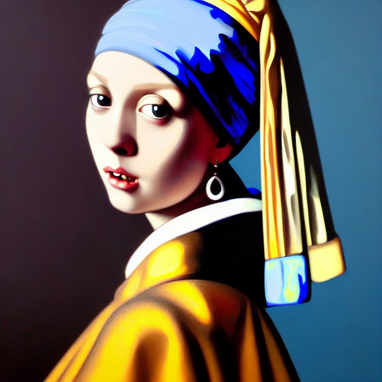 Digital Artwork: Modern twist on "Girl with a Pearl Earring