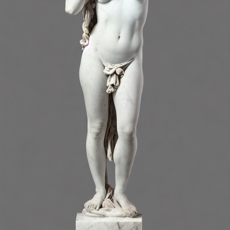 Classical marble sculpture of draped mythological figure