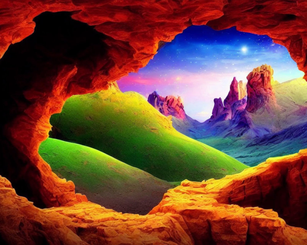 Majestic cave opening unveils fantastical landscape