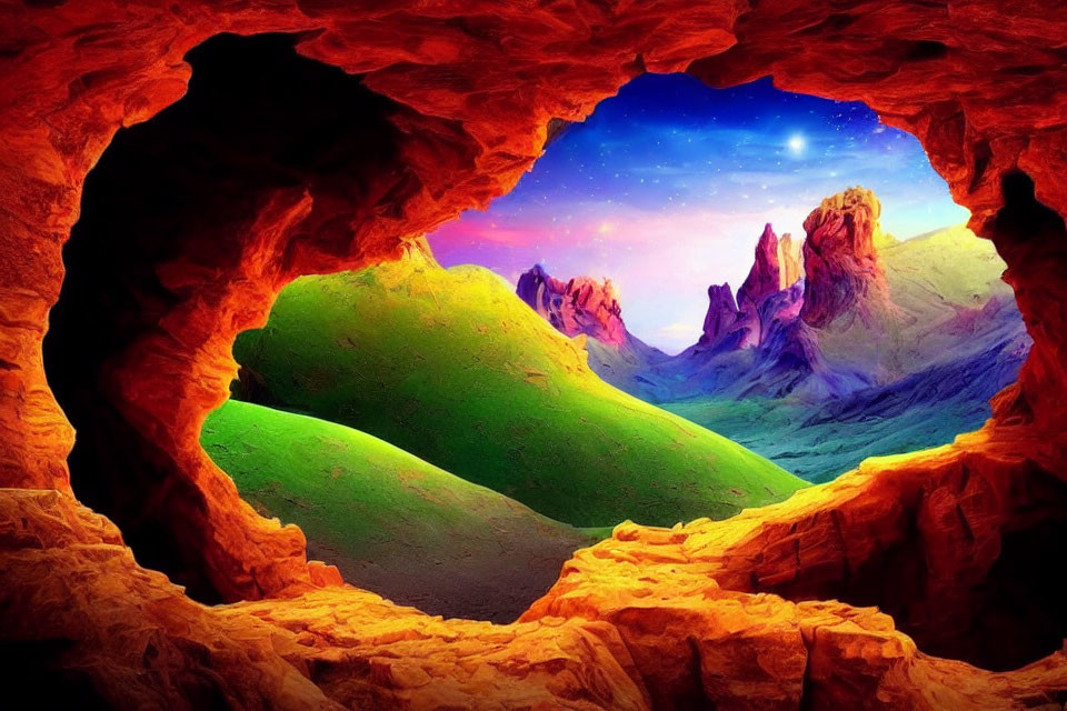 Majestic cave opening unveils fantastical landscape