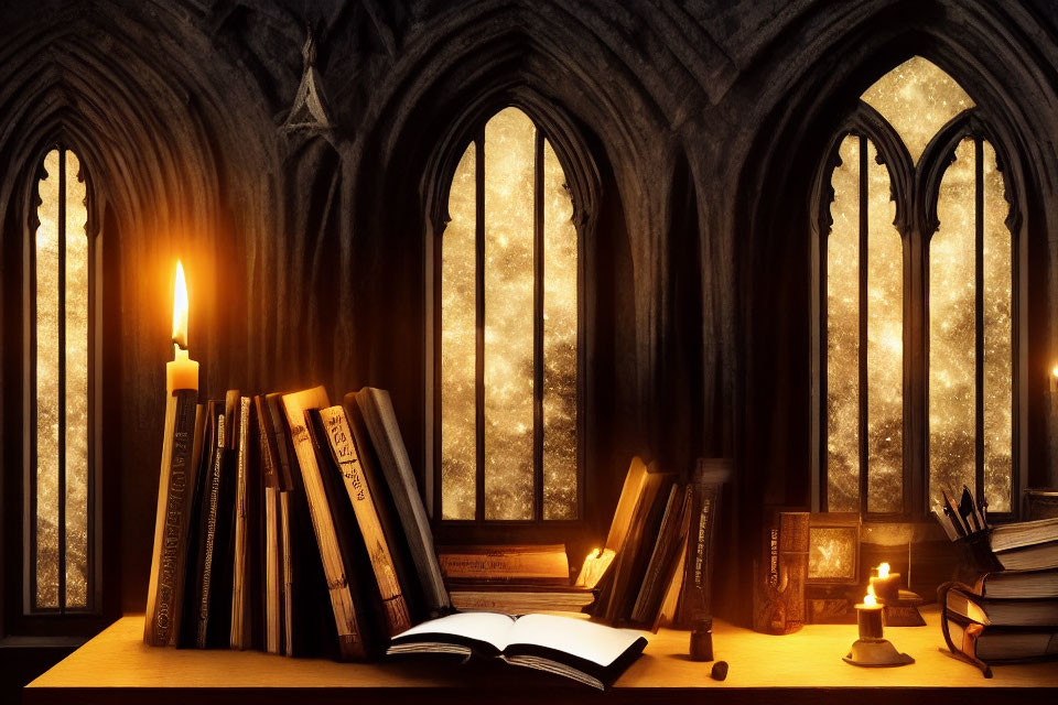 Gothic study room