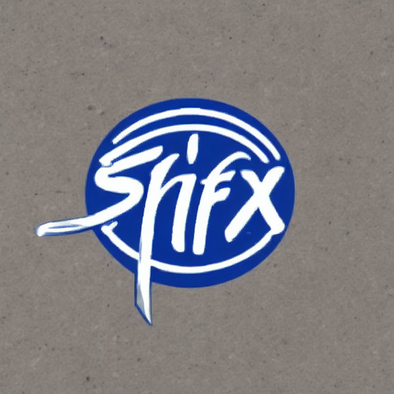 Blue and white SFX logo on textured gray background