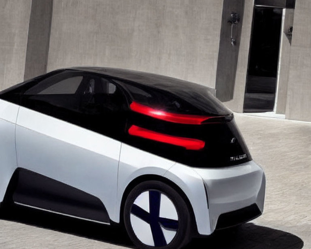 Compact Electric Car with Two-Tone Design & Futuristic Taillights