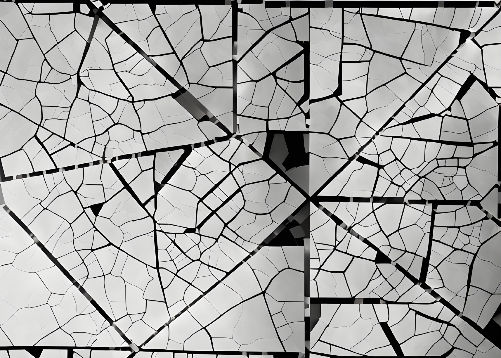 Monochromatic abstract image of shattered glass pattern