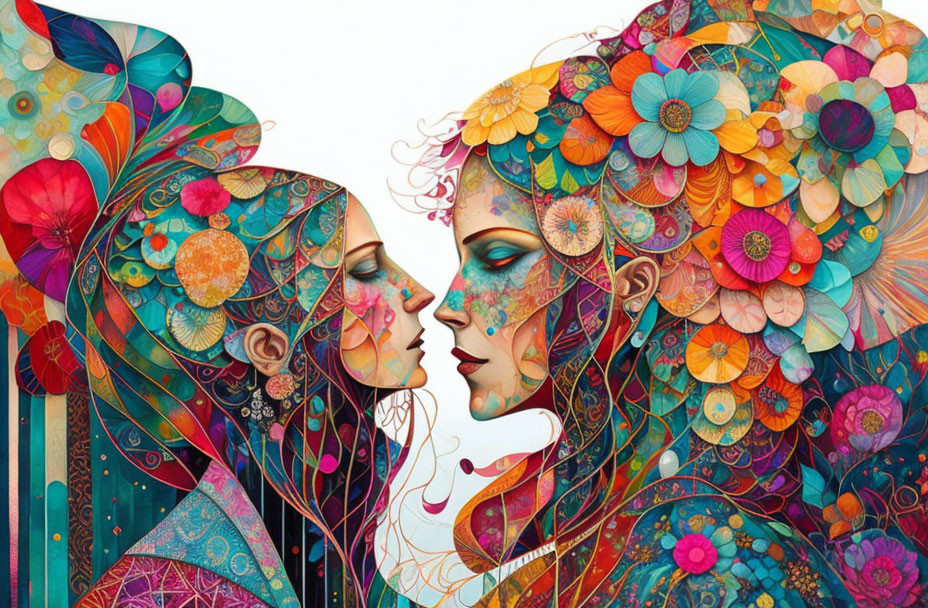 Colorful digital artwork showcasing intricate floral and geometric designs symbolizing a deep bond.