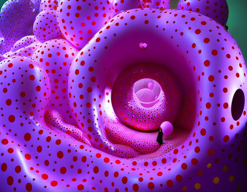 Vivid Purple-Pink Fractal Landscape with Spiral Patterns