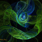 Abstract Composition of Swirling Shapes and Colors