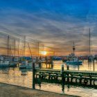 Sailing Ships in Turbulent Waters at Twilight