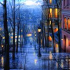 Twilight Canal Scene with Historic Buildings and Moon