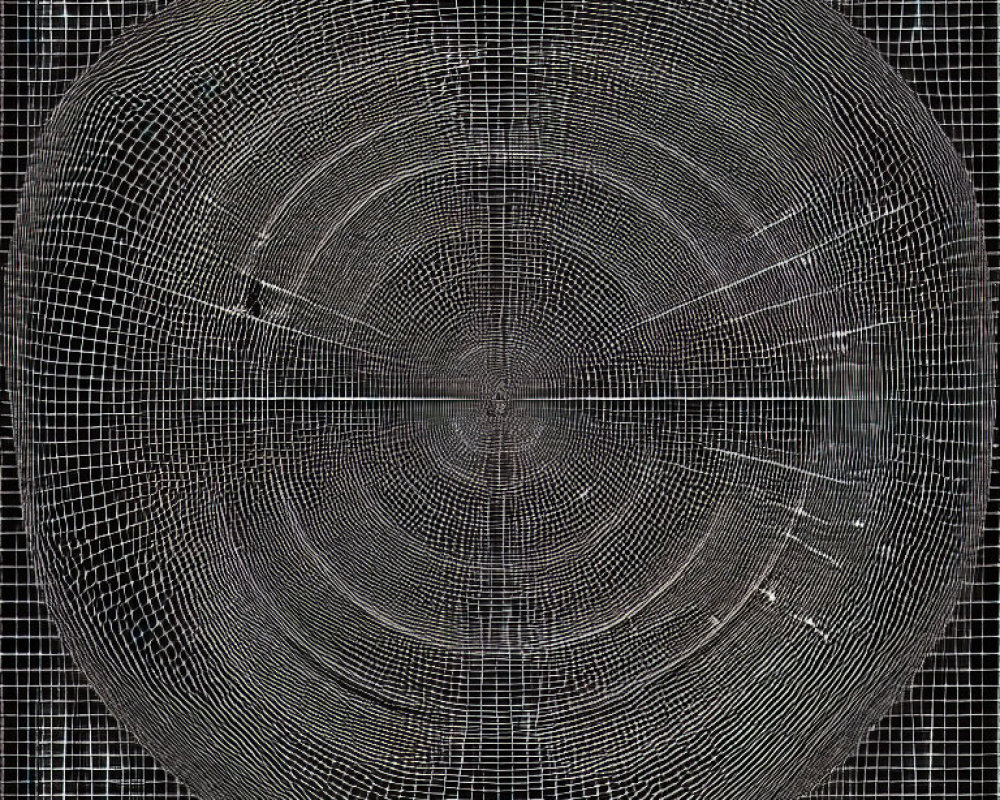 Detailed 3D Wireframe Grid Sphere with Axis and Circles