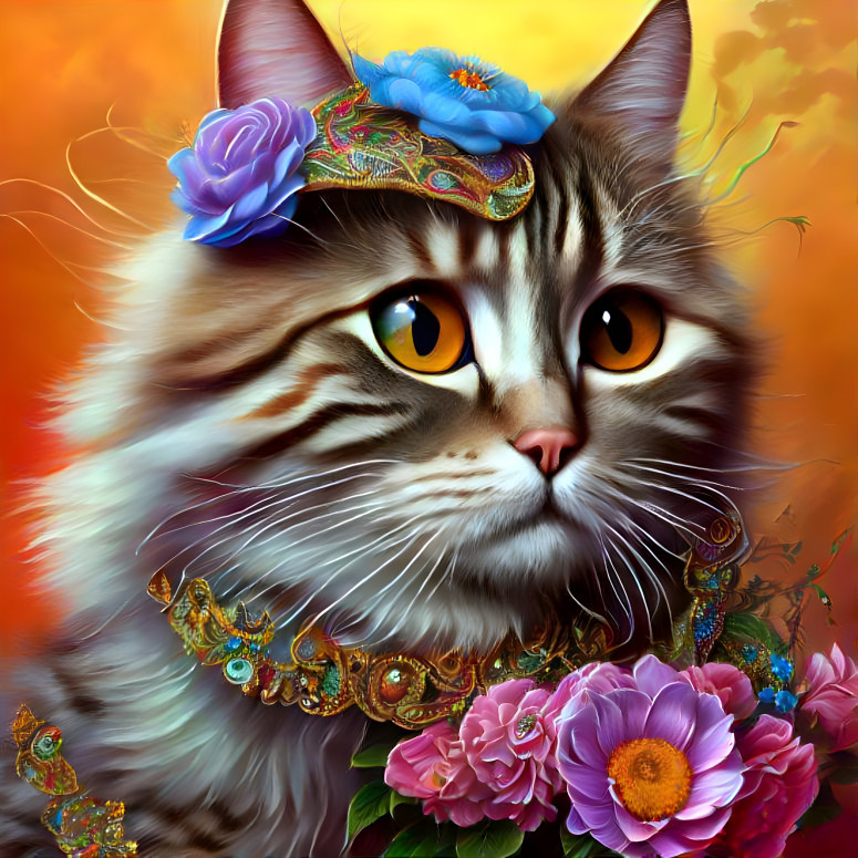 Floral cat