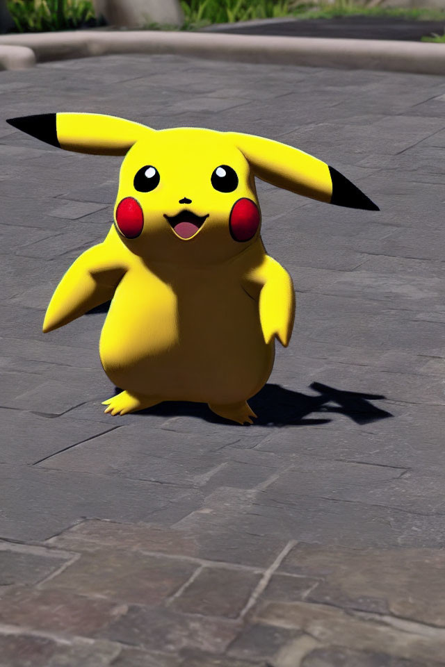 Yellow Electric-Type Pokémon Pikachu 3D Illustration