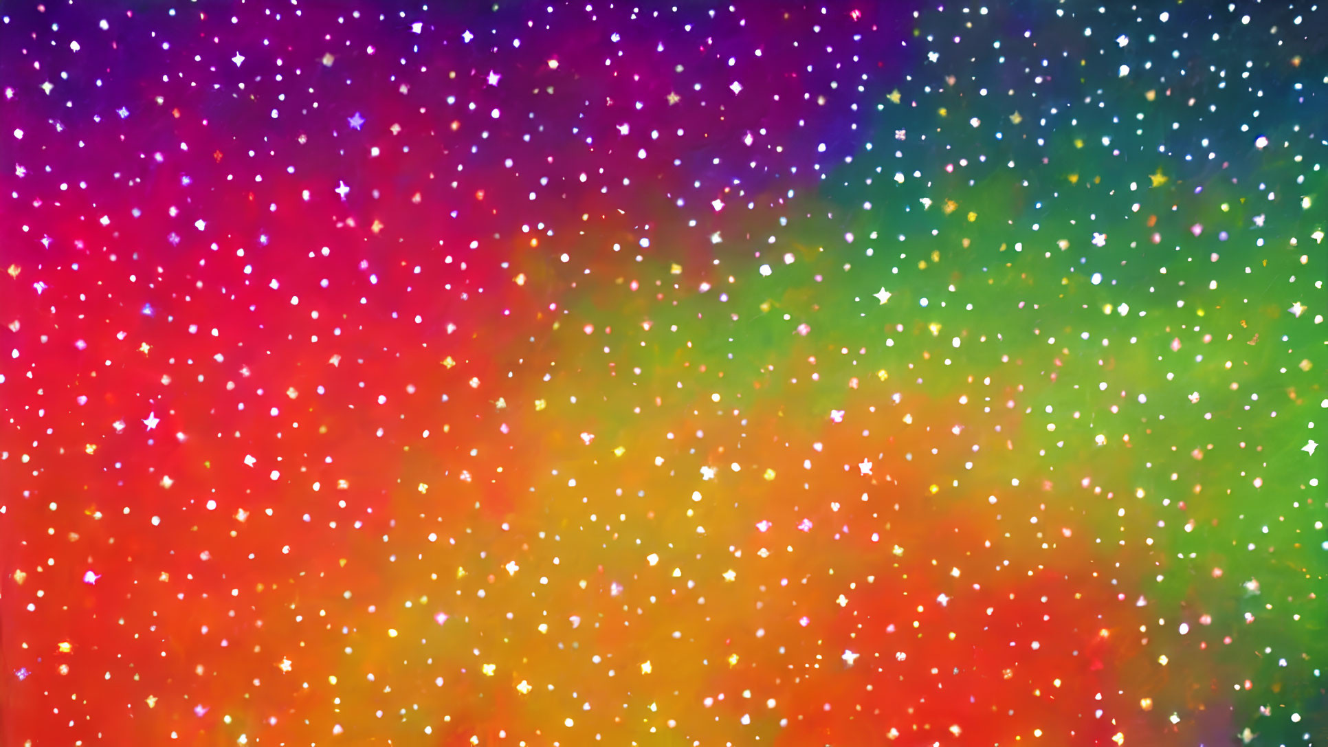 Colorful Gradient Background with Star-like Sparkles: Red, Green, Purple