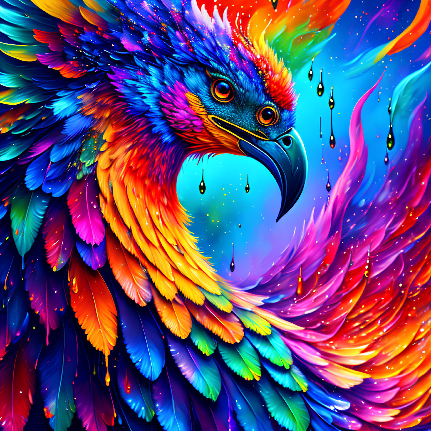 Colorful Phoenix Illustration Symbolizing Rebirth and Creativity