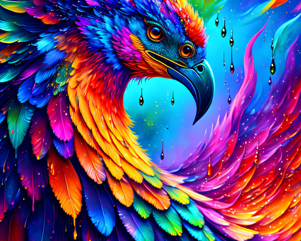 Colorful Phoenix Illustration Symbolizing Rebirth and Creativity