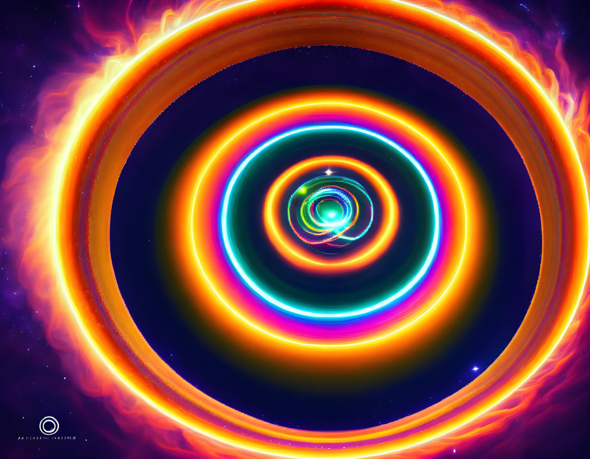 Vibrant concentric circles on cosmic background