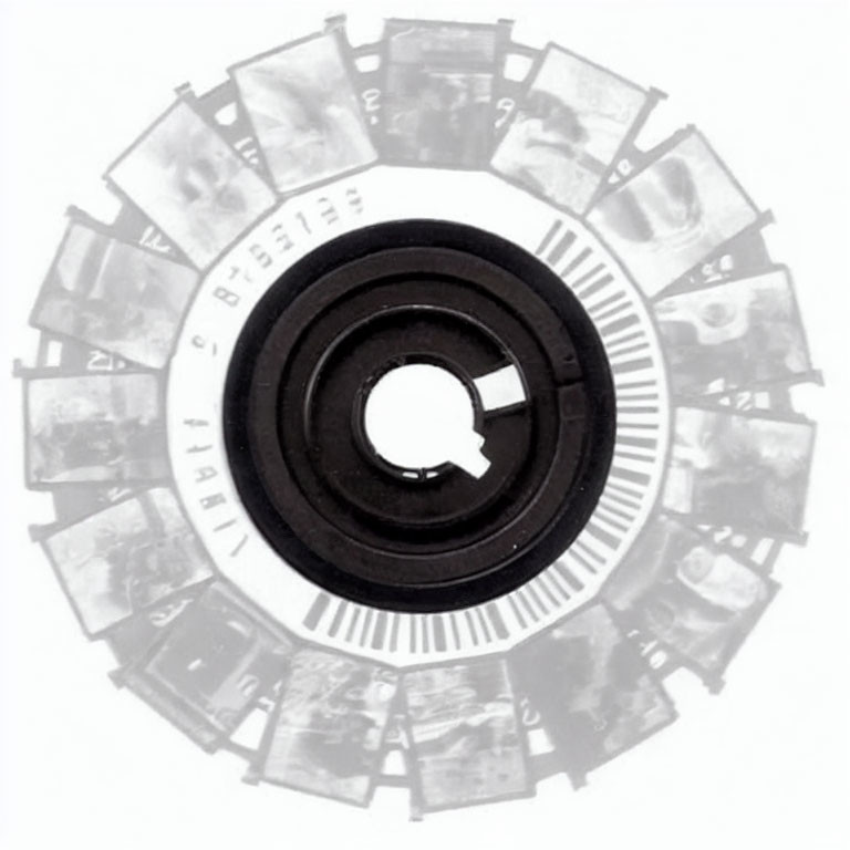 Circular Film Slide Reel with Grayscale Images