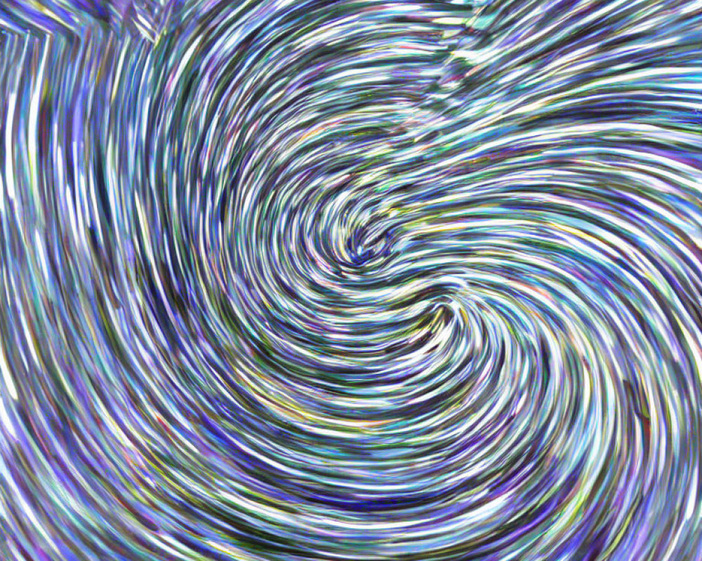 Abstract Blue, Purple, and White Swirling Lines Pattern in Hypnotic Vortex