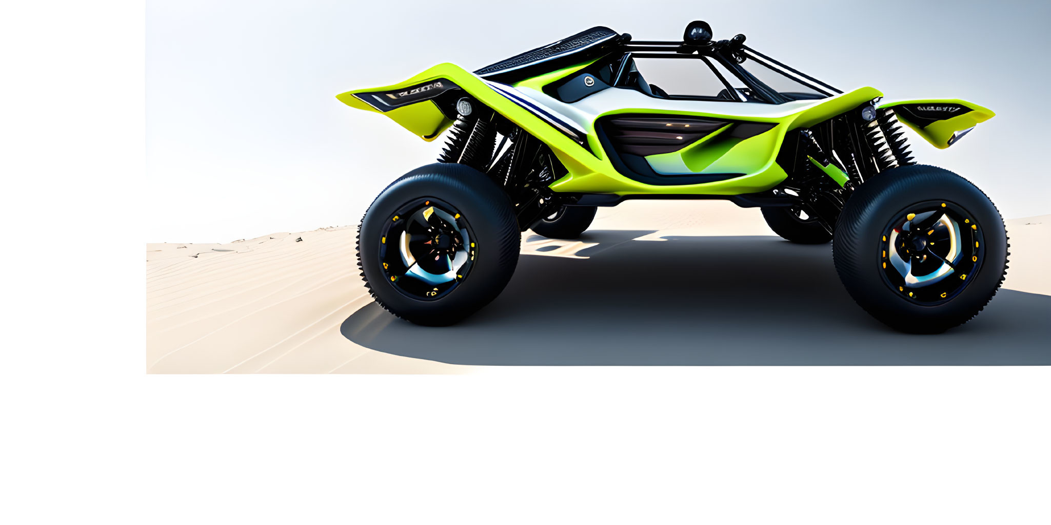 Sleek Green and Black All-Terrain Vehicle with Large Wheels