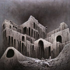 Surreal Artwork: Dilapidated Building with Impossible Architecture