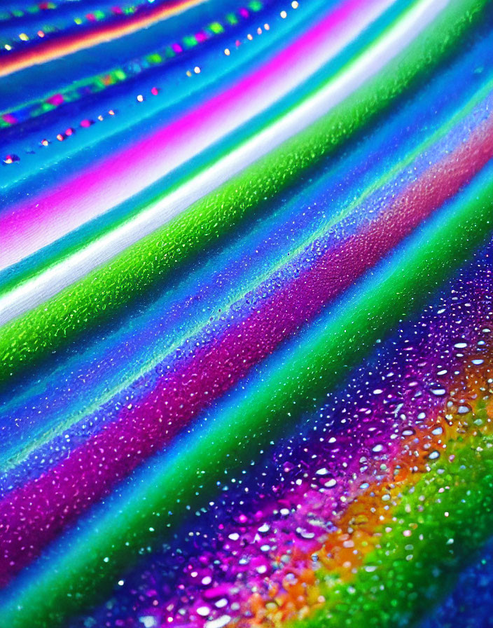 Colorful Glitter Stripes with Water Droplets