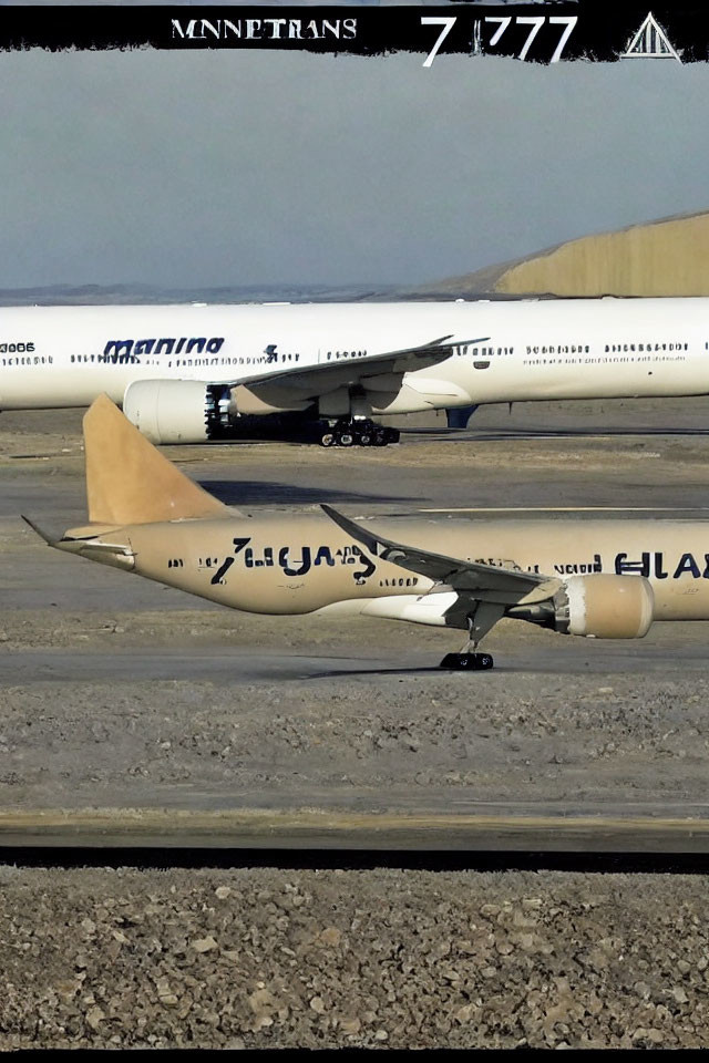 Split Fuselage and Tail Section of Damaged Airplane on Deserted Airstrip