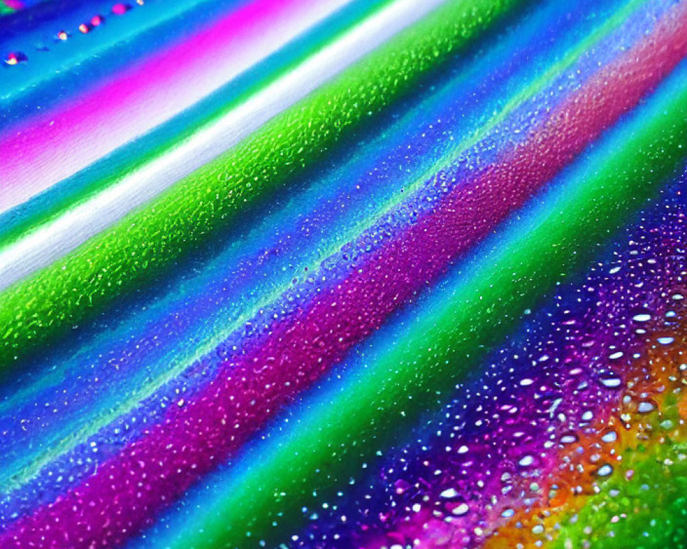 Colorful Glitter Stripes with Water Droplets