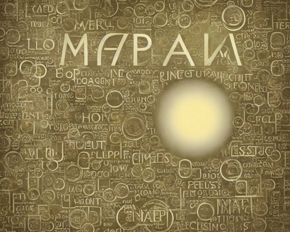 Bold "MIRACLE" surrounded by words on sepia background with mystical glow