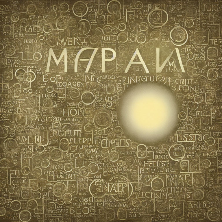 Bold "MIRACLE" surrounded by words on sepia background with mystical glow