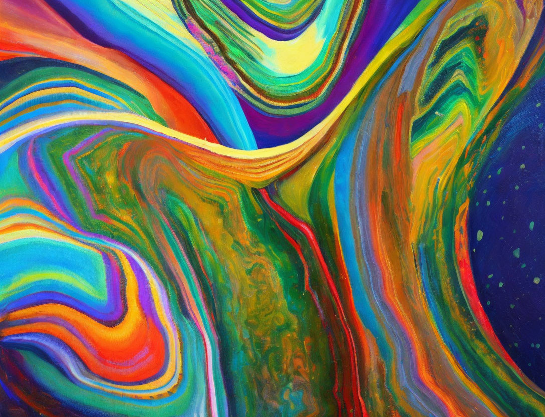 Vibrant Abstract Painting: Swirling Patterns & Colors