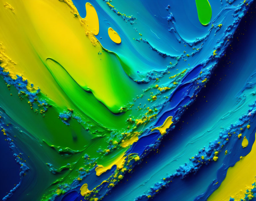 Colorful Abstract Background with Yellow, Green, and Blue Swirls