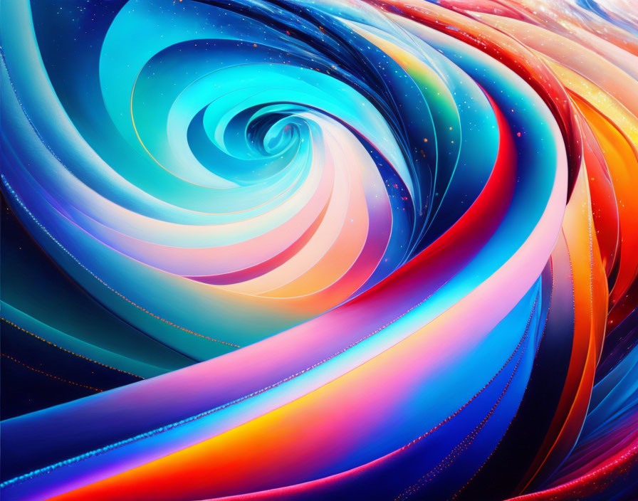 Colorful swirling pattern digital art piece with cosmic energy spiral.