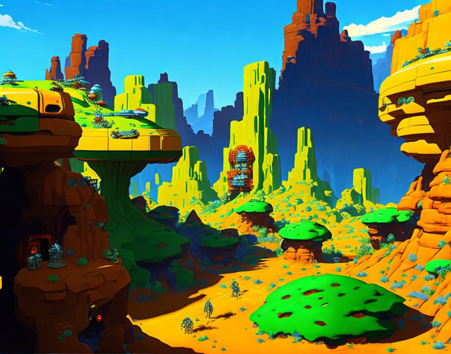 Fantastical desert landscape with vibrant colors