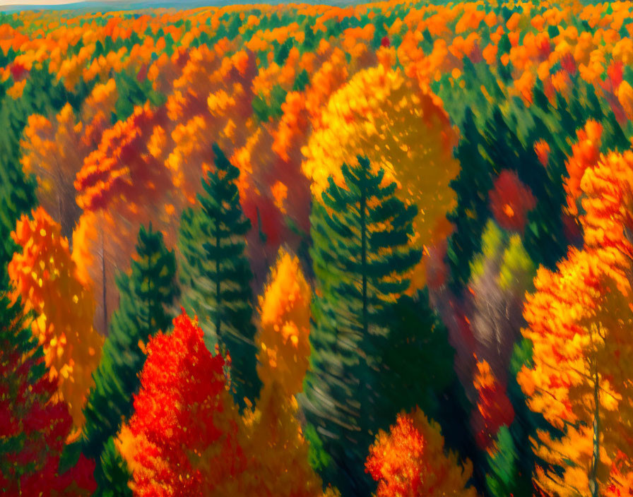 Colorful Autumn Forest with Soft-focus Effect