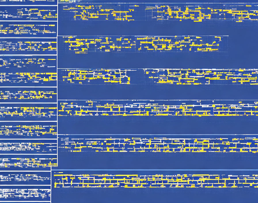 Abstract Horizontal Yellow and White Patterns on Deep Blue Background