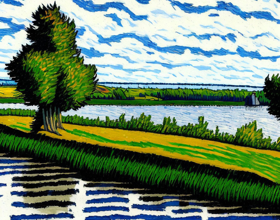 Mississippi River Natl Rec Area Van GOGH VERY Good