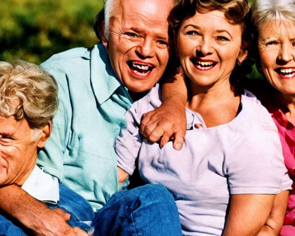 Group of Elderly People Smiling Outdoors