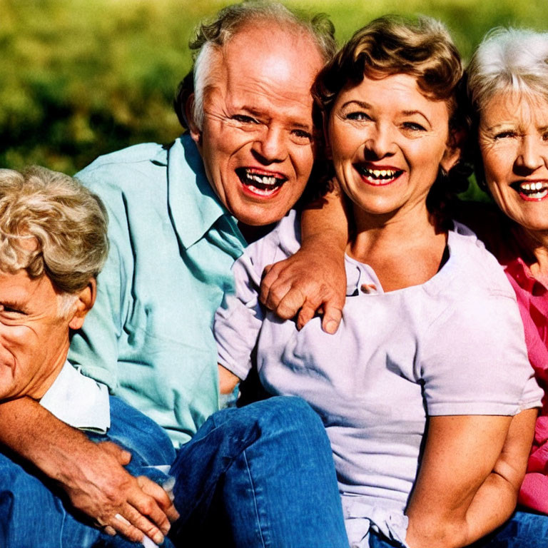 Group of Elderly People Smiling Outdoors