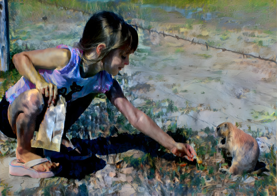 Girl Feeding Prairie Dog