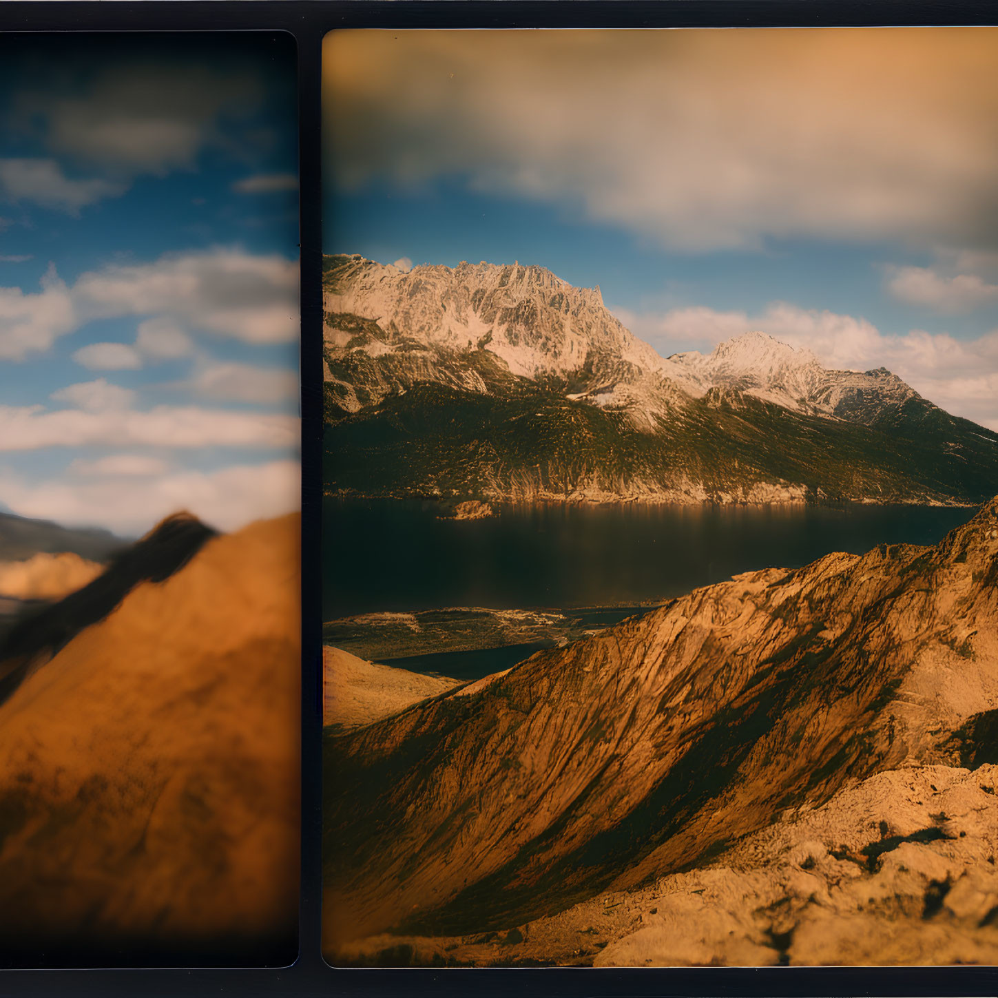 Snowy Peaks and Serene Lake in Dramatic Mountain Landscape