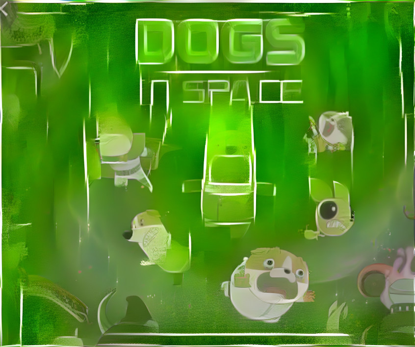 Dogs in space football pitch