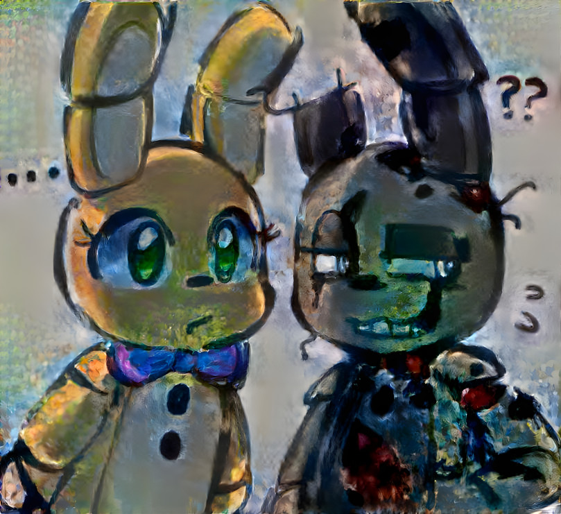 Spring-bonnie N' Springtrap doin their own thing