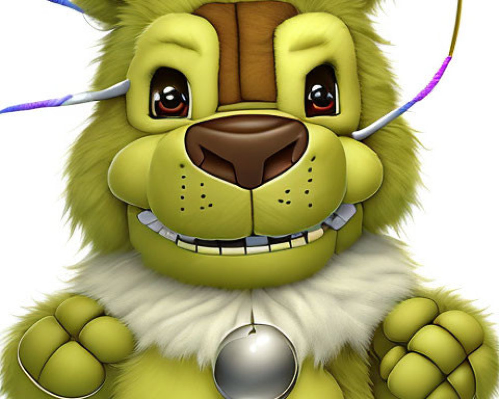 Colorful Cartoon Bunny with Headset and Oversized Teeth