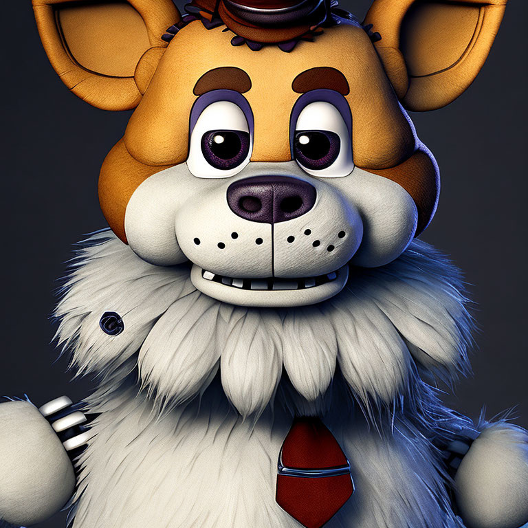 Anthropomorphic furry character with large ears and top hat in 3D illustration