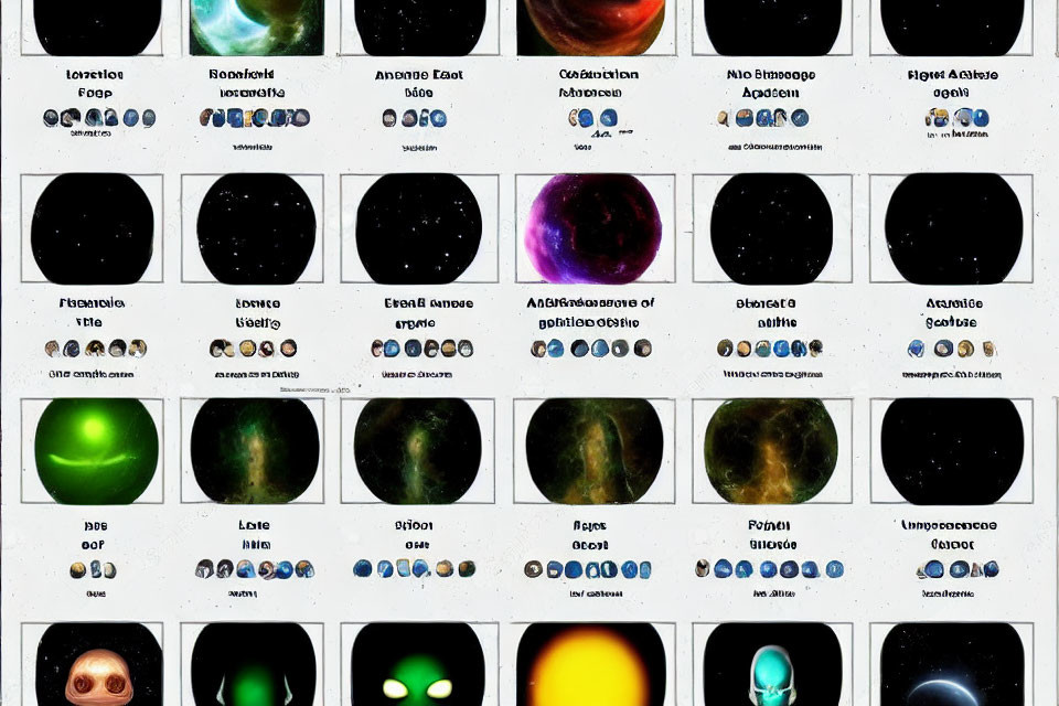 Grid of Multicolored Petri Dish Cultures Resembling Celestial Star Map