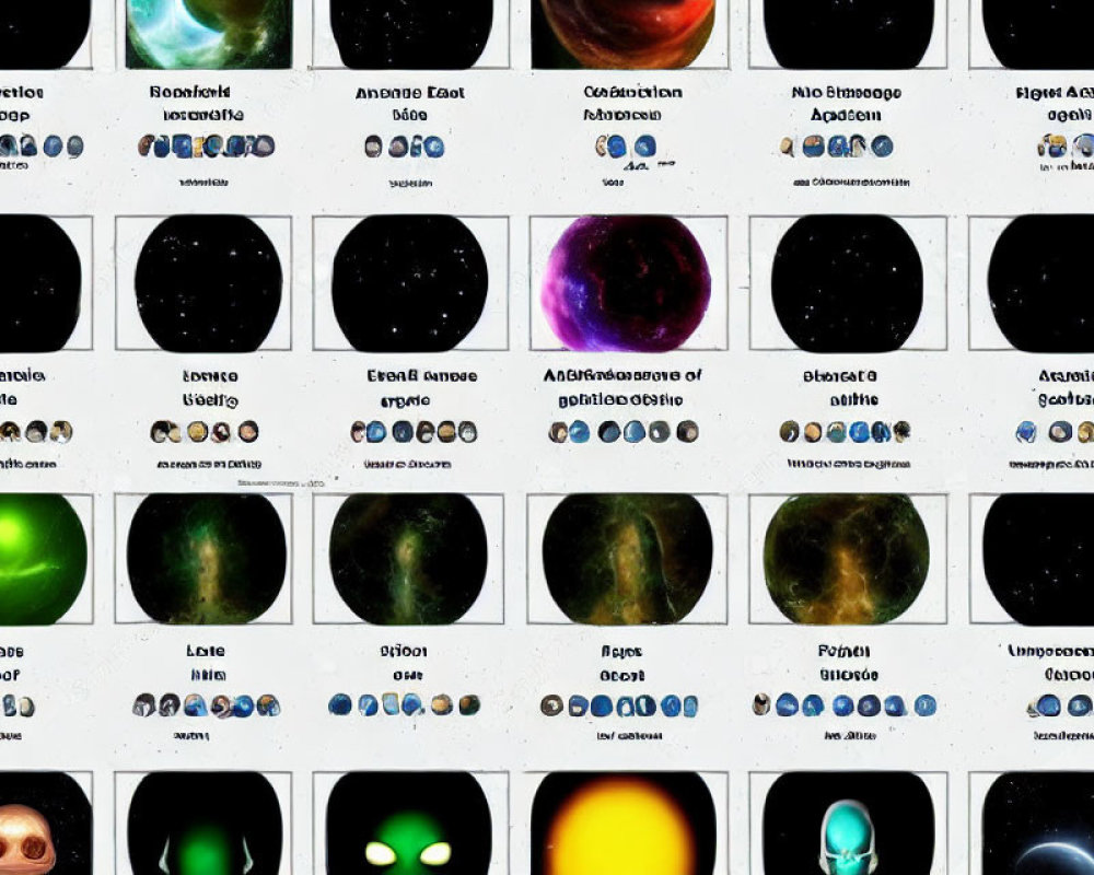 Grid of Multicolored Petri Dish Cultures Resembling Celestial Star Map